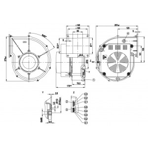 Ebmpapst G1G170-AB05-20 115V 4A 345W Cooling Fan