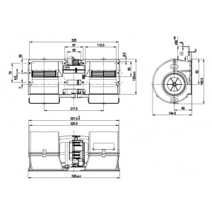 Ebmpapst K3G097-BK36-56 13V 27.4A 356W Cooling Fan