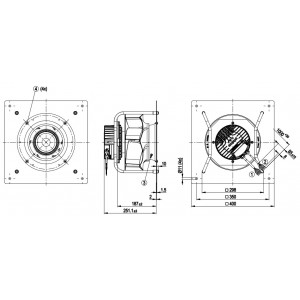 Ebmpapst K3G250-PR17-I2 200-277V 3.3A 750W Cooling Fan
