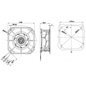 Ebmpapst K3G250-RD17-03 200-240V 0.7A 80W 7wires Cooling Fan