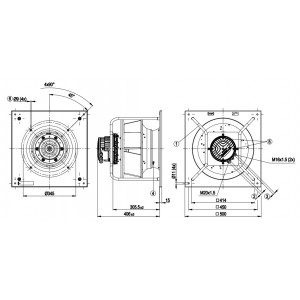 Ebmpapst K3G355-PJ75-02 400V 1.7A 1100W Cooling Fan