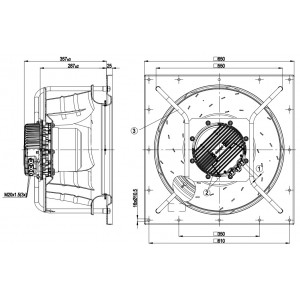 Ebmpapst K3G560-AH02-05 400V 4.9A 3100W Cooling Fan