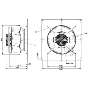 Ebmpapst K3G560-RB31-75 400V 4.43A 2900W Cooling Fan