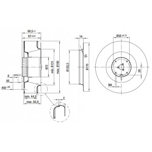 Ebmpapst R1G190-AB25-02 48V 51W 4wires Cooling Fan