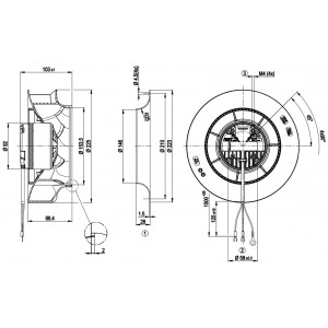 Ebmpapst R1G225-RD61-24 14V 8.8A 100W Cooling Fan