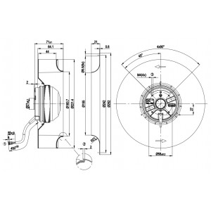 Ebmpapst R2E220-AA52-46 240V 0.34A 80W 4wires Cooling Fan