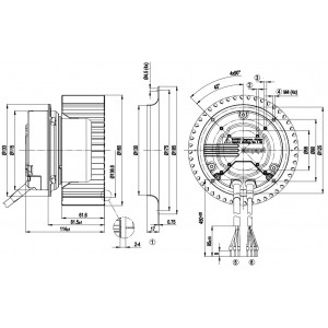 Ebmpapst R3G160-AD52-01 230V 1.2A 170W 7wires Cooling Fan