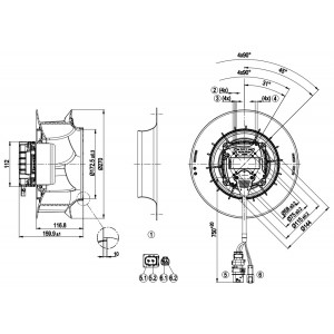 Ebmpapst R3G250-PU65-21 26V 19A 495W Cooling Fan