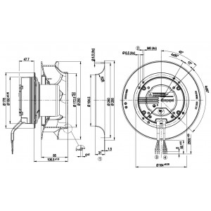 Ebmpapst R3G250-RO40-A5 200-277V 2.2A 490W Cooling Fan