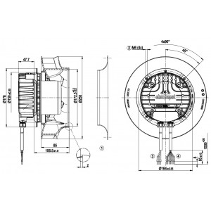Ebmpapst R3G250-RR15-P2 80V 5.9A 475W Cooling Fan