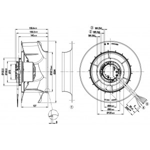 Ebmpapst R3G280-RB52-18 115V 2.3A 165W Cooling Fan
