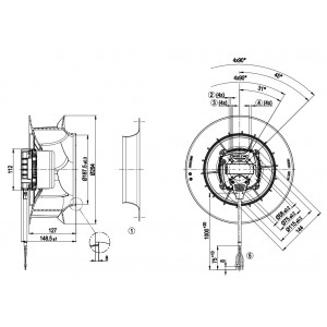 Ebmpapst R3G280-RU65-84 26V 18A 460W Cooling Fan