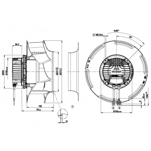 Ebmpapst R3G355-RJ76-N1 400V 1.7A 1100W Cooling Fan