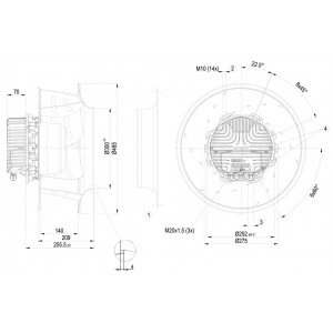 Ebmpapst R3G450-AT28-01 400V 3.9A 2550W Cooling Fan