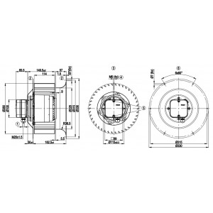 Ebmpapst R4D280-CI01-07 690V 1.46/1.55A 1220/1470W Cooling Fan