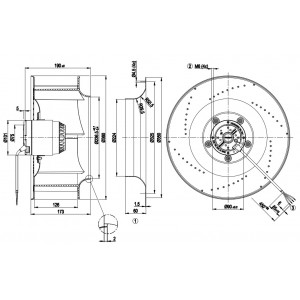 Ebmpapst R4E355-AG02-05 230V 0.97A 210W 4wires Cooling Fan