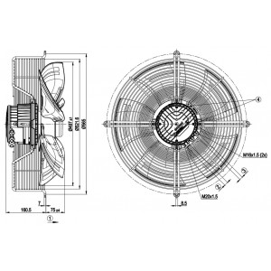 Ebmpapst S3G500-AM03-M2 400V 1.0A 630W Cooling Fan