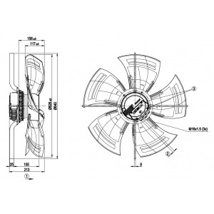Ebmpapst S3G630-DQ37-35 230V 3.2A 720W Cooling Fan