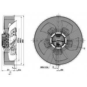 Ebmpapst S3G710-AS30-01 400V 2.7A 1700W Cooling Fan