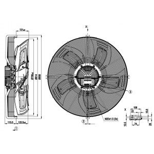 Ebmpapst S3G800-BT21-06 400V 2.85A 1850W Cooling Fan