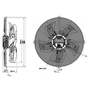 Ebmpapst S3G800-CT21-02 400V 2.85A 1850W Cooling Fan