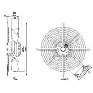 Ebmpapst S4D250-BA36-13 230/400V 0.14/0.07A 27/33W Cooling Fan