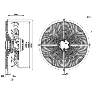 Ebmpapst S4D560-BR03-03 230-480V 4.39-2.15A 880-1420W Cooling Fan