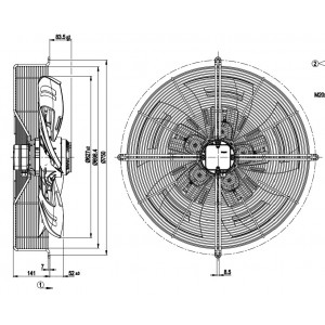 Ebmpapst S4D630-AR01-02 400V 2.48/1.42A 1250/840W Cooling Fan