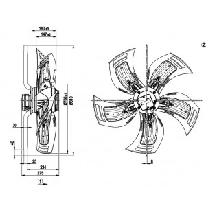 Ebmpapst S6D800-DD01-35 400V 3.9/2.23A 1940/1210W Cooling Fan