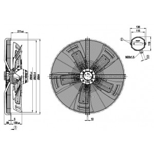 Ebmpapst S6D910-BA01-14 400V 5.15/2.9A 2480/1570W Cooling Fan