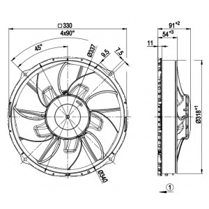 Ebmpapst W1G300-EC24-04 26V 8.5A 225W Cooling Fan