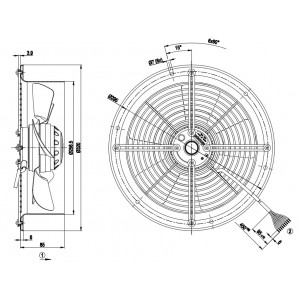 Ebmpapst W2D250-CA06-52 266/460V 0.38/0.22A 150W Cooling Fan