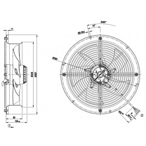 Ebmpapst W2E300-CP02-71 230V 1.1/1.55A 230/350W Cooling Fan