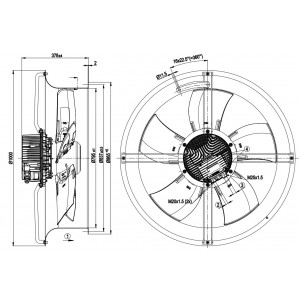 Ebmpapst W3G800-CF05-10 400V 6.2A 4000W Cooling Fan