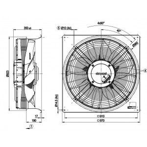 Ebmpapst W3G800-LV05-36 400V 5.3A 3500W Cooling Fan