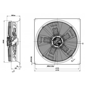 Ebmpapst W3G990-GZ01-71 400V 3.9A 2500W Cooling Fan