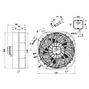 Ebmpapst W4D350-ZP12-01 230/400V 0.48/0.59A 140/200W Cooling Fan