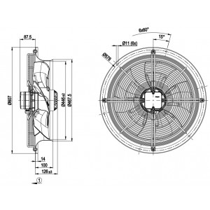Ebmpapst W4D450-CO14-01 400/460V 0.58-1.2A 340-740W Cooling Fan