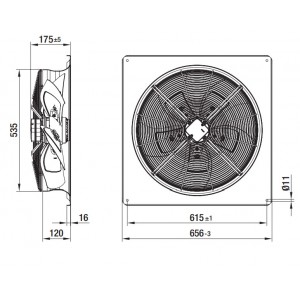 Ebmpapst W4D500-GD03-01 400/480V 1.59/0.95A 820/550W Cooling Fan