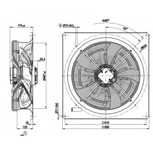 Ebmpapst W4D500-GM01-03 230-480V 2.77-1.35A 690-1050W Cooling Fan