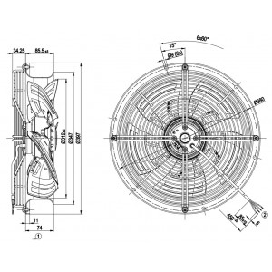 Ebmpapst W4E315-CS22-70 115V 1.31/1.34A 150/160W Cooling Fan