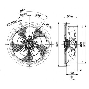 Ebmpapst W6D630-CA01-80 400V 1.45/0.8A 580/420W Cooling Fan
