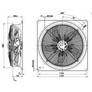 Ebmpapst W6D800-GD01-35 400V 3.9/2.23A 1940/1210W Cooling Fan