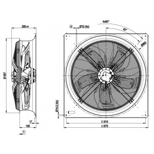 Ebmpapst W6D800-GF05-03 230-480V 6.17-2.98A 1210/1970W Cooling Fan