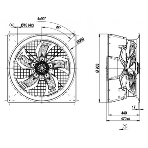 Ebmpapst W6D800-HD01-01 400V 3.9/2.23A 1940/1210W Cooling Fan