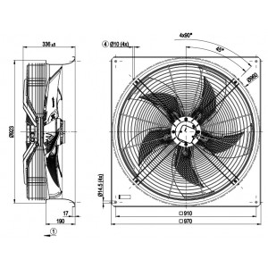 Ebmpapst W6D800-KG13-01 400V 2.8/1.6A 1430/840W Cooling Fan