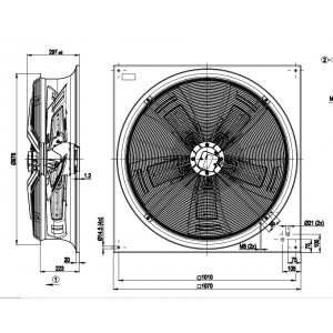 Ebmpapst W6D910-GA01-15 400V 5.15/2.9A 2480/1570W Cooling Fan