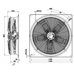 Ebmpapst W6D910-GF05-03 230-480V 6.68-3.33A 1410/2150W Cooling Fan