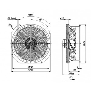 Ebmpapst W6E500-CJ03-81 230V 1.0A 225/138W Cooling Fan