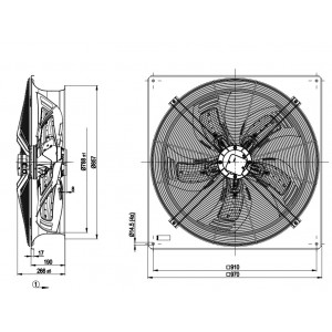 Ebmpapst W8D800-DD01-02 400/480V 1.21/2.52A 580/1270W Cooling Fan